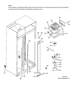 FREEZER SECTION Diagram and Parts List for ZISB480DHB  General Electric Refrigerator