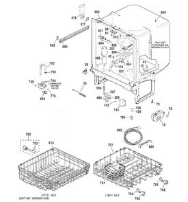 Body Parts Diagram and Parts List for GSD2100V45BB  General Electric Dishwasher