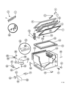 FREEZER Diagram and Parts List for 80980  General Electric Freezer