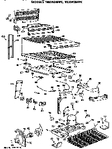 Unit Diagram and Parts List for TBXW25FPERWH  General Electric Refrigerator