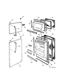 DOOR GROUP Diagram and Parts List for 33120-1  General Electric Refrigerator