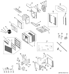 Room Air Conditioner Diagram and Parts List for AEH18DTL1  General Electric Air Conditioner
