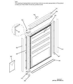 DOOR Diagram and Parts List for ZIFI240HAII  General Electric Refrigerator