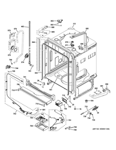 Body Parts 1 Diagram and Parts List for DDT700SGN5WW  General Electric Dishwasher