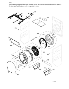 CABINET & DRUM DRYER Diagram and Parts List for GUD37ESMJ1DG  General Electric Washer