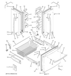 Doors Diagram and Parts List for PFSF0MFCABB  General Electric Refrigerator