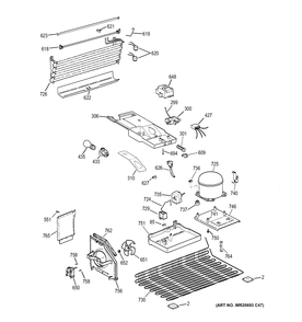 MACHINE COMPARTMENT Diagram and Parts List for HTS17CBDJRBB  General Electric Refrigerator
