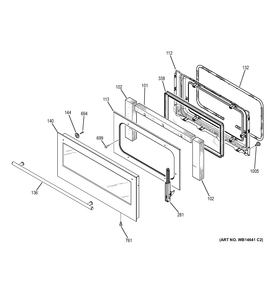 LOWER DOOR Diagram and Parts List for ZET1DJ1SS  General Electric Wall Oven
