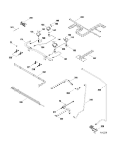 GAS PARTS Diagram and Parts List for 147210  General Electric Range