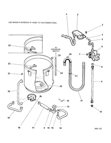 HYDRAULIC SYSTEM Diagram and Parts List for 52190116  General Electric Washer