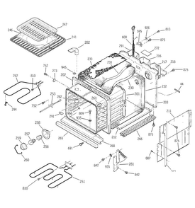 Body Parts Diagram and Parts List for JKP15AA2AA  General Electric Wall Oven