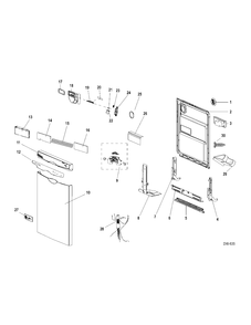 DOOR ASSEMBLY Diagram and Parts List for GDWF860V00SS  General Electric Dishwasher