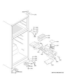 Fresh Food Section Diagram and Parts List for GIE18GSNGRSS  General Electric Refrigerator