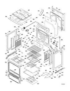 BODY PARTS Diagram and Parts List for PCB900DR1WW  General Electric Range