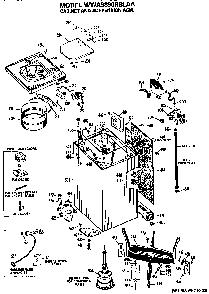 Cabinet Suspension Diagram and Parts List for WWA9890RBLAA  General Electric Washer