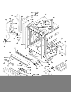 Body Parts Diagram and Parts List for PDT750SMF2ES  General Electric Dishwasher