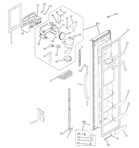 Freezer Door Diagram and Parts List for GSS22IFPAWW  General Electric Refrigerator