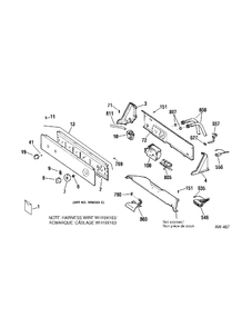 CONTROL PANEL Diagram and Parts List for 56411D0WW  General Electric Washer