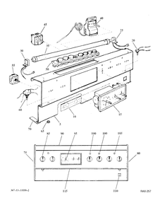 PANEL CONTROL GROUP Diagram and Parts List for 13628-2  General Electric Range
