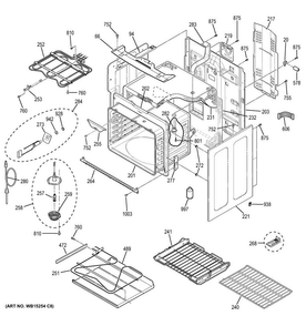 Body Parts Diagram and Parts List for PB930SJ1SS  General Electric Range