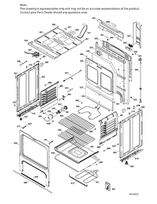 BODY Diagram and Parts List for JCB630SJ2SS  General Electric Range
