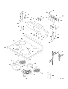 CONTROLS-COOKTOP Diagram and Parts List for JCBP78SP3SS  General Electric Range