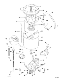 MOTOR Diagram and Parts List for WSM27TCDWW  General Electric Washer