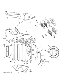 Cabinet Diagram and Parts List for GFW148SSM1WW  General Electric Washer