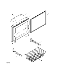 FZ DOOR Diagram and Parts List for GDRC3KBYCRWW  General Electric Refrigerator
