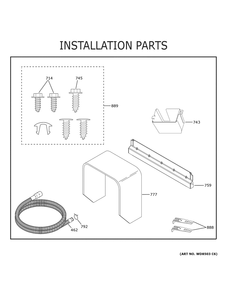 Installation Parts Diagram and Parts List for XDF400PGN5WW  General Electric Dishwasher