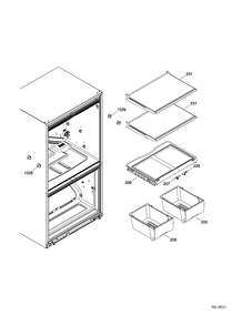 FF SHELVES Diagram and Parts List for GDR20DTEARBB  General Electric Refrigerator
