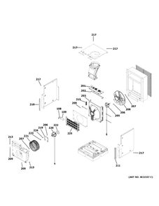 Motor And Chassis Parts Diagram and Parts List for AZ95E09DACK1  General Electric Air Conditioner