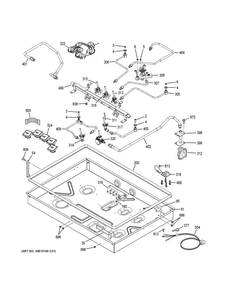 Gas & Burner Parts Diagram and Parts List for PGP986SET5SS  General Electric Cooktop