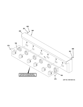 Control Panel Diagram and Parts List for CGU366P2M1S1  General Electric Cooktop
