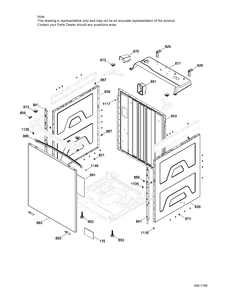 WASHER CABINET Diagram and Parts List for GUD27ESMJ0WW  General Electric Dryer