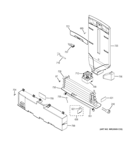 Fresh Food Section Diagram and Parts List for DFE28JSHCSS  General Electric Refrigerator