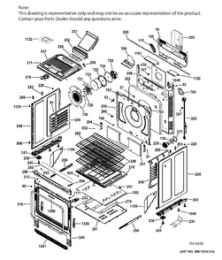 BODY PARTS Diagram and Parts List for JCGS750SEF2SS  General Electric Range