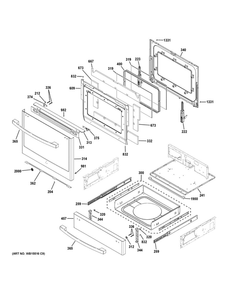 Door And Drawer Parts Diagram and Parts List for JGS760EP3ES  General Electric Range