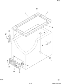 CABINET Diagram and Parts List for FCM5FMBWH  General Electric Freezer