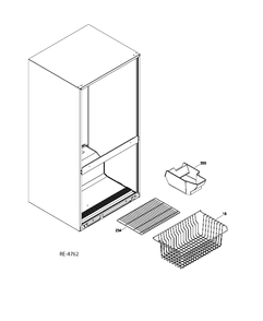 FREEZER BASKETS Diagram and Parts List for GBRL0HBXCRBS  General Electric Refrigerator