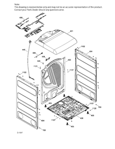 STRUCTURE Diagram and Parts List for GTD81GSMJ0WS  General Electric Dryer