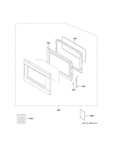 Door Parts Diagram and Parts List for JES1460DS3BB  General Electric Microwave