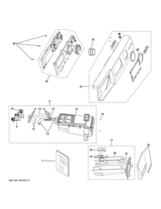 CONTROLS & DISPENSER Diagram and Parts List for GFW148SSL0WW  General Electric Washer