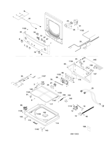 LID AND CONTROLS Diagram and Parts List for GUAP270EM1WW  General Electric Washer