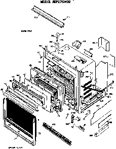 Lower Oven Diagram and Parts List for JKP27G*D2  General Electric Wall Oven