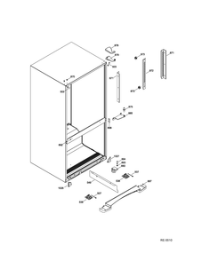 Hinge Parts Diagram and Parts List for GNE26GGDWW  General Electric Refrigerator