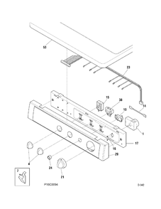 CONTROL PANEL Diagram and Parts List for PSXH43EC0WW  General Electric Dryer