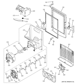 Ice Maker & Dispenser Diagram and Parts List for DFE28JGHDBB  General Electric Refrigerator