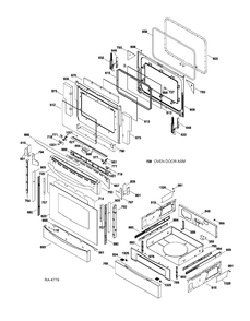 DOOR & DRAWER PARTS Diagram and Parts List for PCGB910SET2SS  General Electric Range