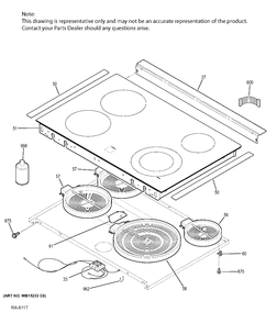 COOKTOP Diagram and Parts List for JCS630DF3WW  General Electric Range